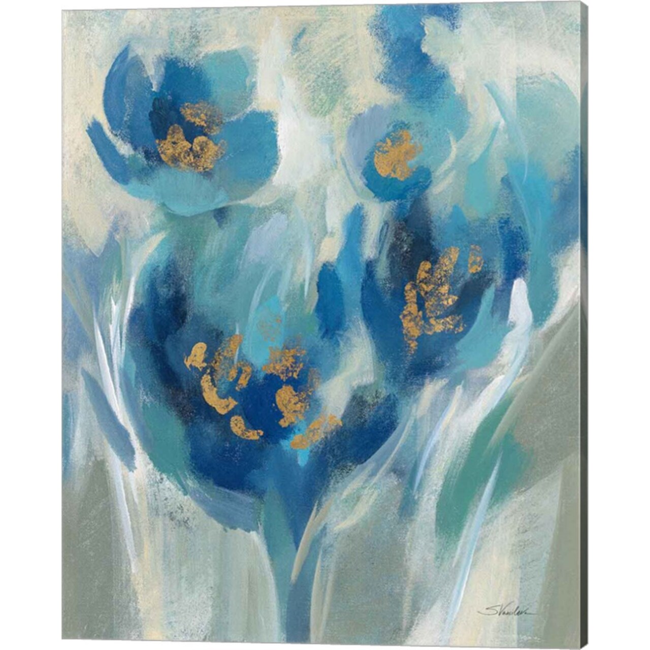Blue Fairy Tale Floral II by Silvia Vassileva 16" x 20" Canvas Wall Art